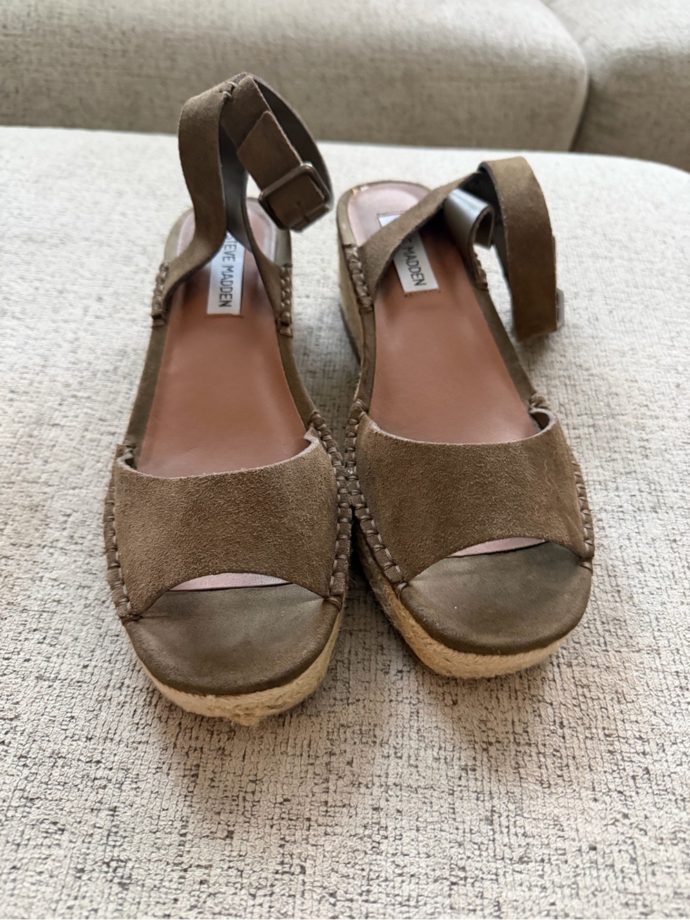 Steve Madden Brown Suede Wedge Espadrille Sandals